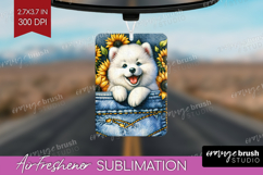 Denim Air Freshener PNG - Dog In Pocket PNG Sublimation Product Image 1