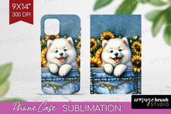 Denim Phone Case PNG - Dog In Pocket Case PNG Sublimation Product Image 1