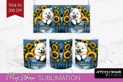 Denim Mug Wrap - Dog In Pocket Mug PNG Sublimation Product Image 1