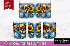 Denim Mug Wrap - Dog In Pocket Mug PNG Sublimation Product Image 1