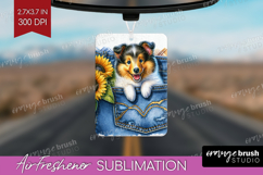 Denim Air Freshener PNG - Dog In Pocket PNG Sublimation Product Image 1