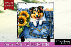 Denim Slate PNG - Dog In Pocket Square Slate Sublimation Product Image 1