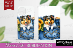 Denim Phone Case PNG - Dog In Pocket Case PNG Sublimation Product Image 1