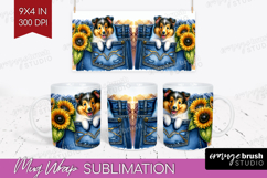 Denim Mug Wrap - Dog In Pocket Mug PNG Sublimation Product Image 1