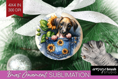 Denim Ornament PNG - Dog In Pocket PNG Sublimation Product Image 1