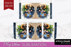 Denim Mug Wrap - Dog In Pocket Mug PNG Sublimation Product Image 1