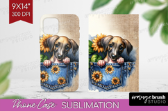 Denim Phone Case PNG - Dog In Pocket Case PNG Sublimation Product Image 1