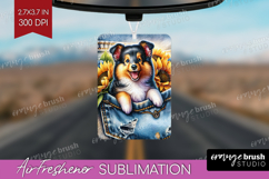 Denim Air Freshener PNG - Dog In Pocket PNG Sublimation Product Image 1