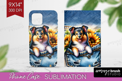 Denim Phone Case PNG - Dog In Pocket Case PNG Sublimation Product Image 1