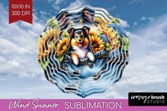 Denim Wind Spinner Sublimation PNG - Dog In Pocket Round Product Image 1