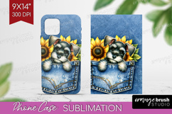 Denim Phone Case PNG - Dog In Pocket Case PNG Sublimation Product Image 1