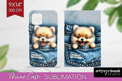Denim Phone Case PNG - Dog In Pocket Case PNG Sublimation Product Image 1