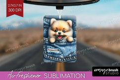 Denim Air Freshener PNG - Dog In Pocket PNG Sublimation Product Image 1