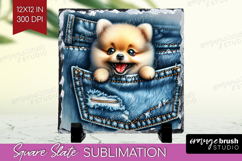 Denim Slate PNG - Dog In Pocket Square Slate Sublimation Product Image 1