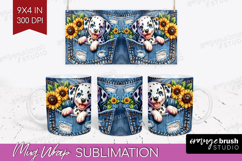 Denim Mug Wrap - Dog In Pocket Mug PNG Sublimation Product Image 1