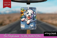 Denim Air Freshener PNG - Dog In Pocket PNG Sublimation Product Image 1