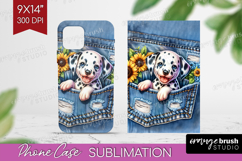 Denim Phone Case PNG - Dog In Pocket Case PNG Sublimation Product Image 1