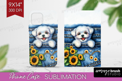 Denim Phone Case PNG - Dog In Pocket Case PNG Sublimation Product Image 1