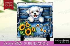 Denim Slate PNG - Dog In Pocket Square Slate Sublimation Product Image 1
