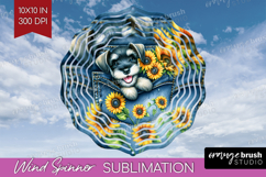 Denim Wind Spinner Sublimation PNG - Dog In Pocket Round Product Image 1