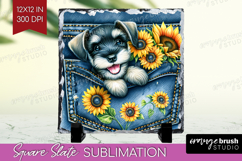 Denim Slate PNG - Dog In Pocket Square Slate Sublimation Product Image 1