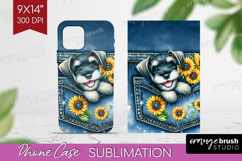 Denim Phone Case PNG - Dog In Pocket Case PNG Sublimation Product Image 1