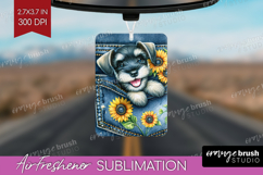 Denim Air Freshener PNG - Dog In Pocket PNG Sublimation Product Image 1