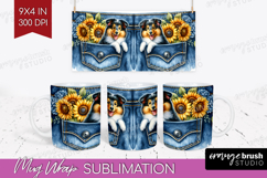 Denim Mug Wrap - Dog In Pocket Mug PNG Sublimation Product Image 1