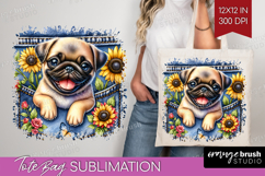 Denim Tote Bag - Dog In Pocket Tote Bag PNG Sublimation Product Image 1
