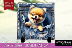 Denim Slate PNG - Dog In Pocket Square Slate Sublimation Product Image 1