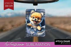 Denim Air Freshener PNG - Dog In Pocket PNG Sublimation Product Image 1