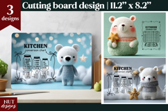 Christmas cutting board Crochet Christmas Bear Kitchen Chart Product Image 1
