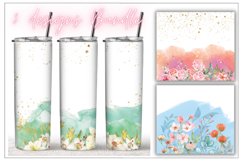 Watercolor Flowers Tumbler full wrap Bundle Designs Product Image 1