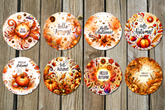 Hello Autumn | 8 Fall Car coaster &amp; key chain designs, PNG Product Image 3