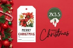 Christmas Flowers Gift Tags, Christmas Gift Tag Designs Product Image 3