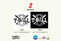 T-Ball Team SVG Design Editable Baseball Logo Cut Files Product Image 3