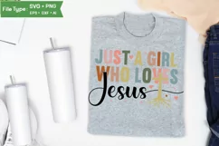 Just A Girl Who Loves Jesus SVG Design | Christian SVG Product Image 3
