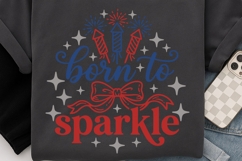 Born To Sparkle Svg, 4th Of July Svg, Coquette Patriotic Svg Product Image 4