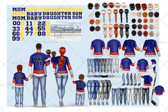 Hockey Family clipart: &quot;HOCKEY CLIPART&quot; Hockey jerseys PNG Product Image 2