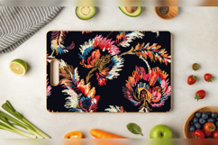 Ikat Embroidery Floral Cutting Boards sublimation Design Product Image 3