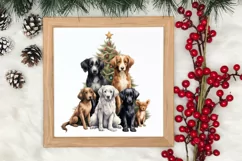Christmas Tree With Many Dogs Clipart PNG Product Image 3