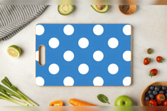 Blue &amp; White Polka Dots Cutting Boards sublimation Design Product Image 3