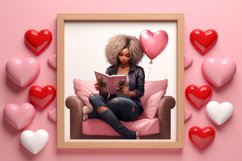 Valentines Day Bookworm African Girl Clipart Product Image 3