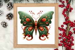 Fairy Christmas Butterfly Sublimation Clipart, Christmas PNG Product Image 3