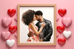 Valentines Day Black Couple Clipart, Black Couple Clipart Product Image 3
