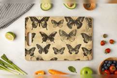 Vintage Butterfly Cutting Boards sublimation Design Product Image 3