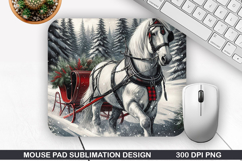 Horse Mouse Pad Sublimation, Christmas Mouse Pad PNG Product Image 1