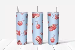 Christmas Cute Snowman Skinny tumbler wrap design Product Image 5