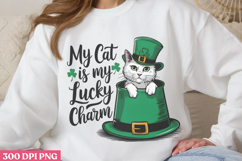My Cat Is My Lucky PNG, St Patricks Day Cat Sublimation Product Image 3