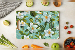 Cute Jasmine Flowers Cutting Boards sublimation Design Product Image 3